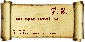 Faszinger Urbána névjegykártya